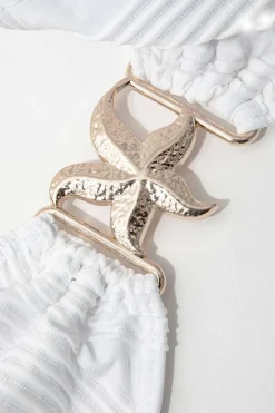 Starfish Decor Bandeau Tie Bikini Set