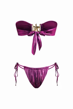 Starfish Decor Knot Ruched Bikini Set