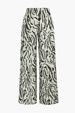 Stripe Print Wide Leg Trousers