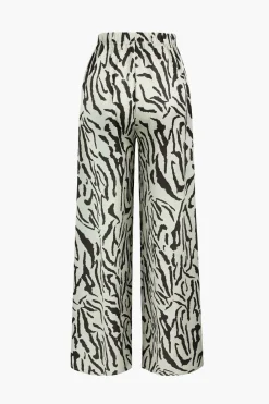 Stripe Print Wide Leg Trousers