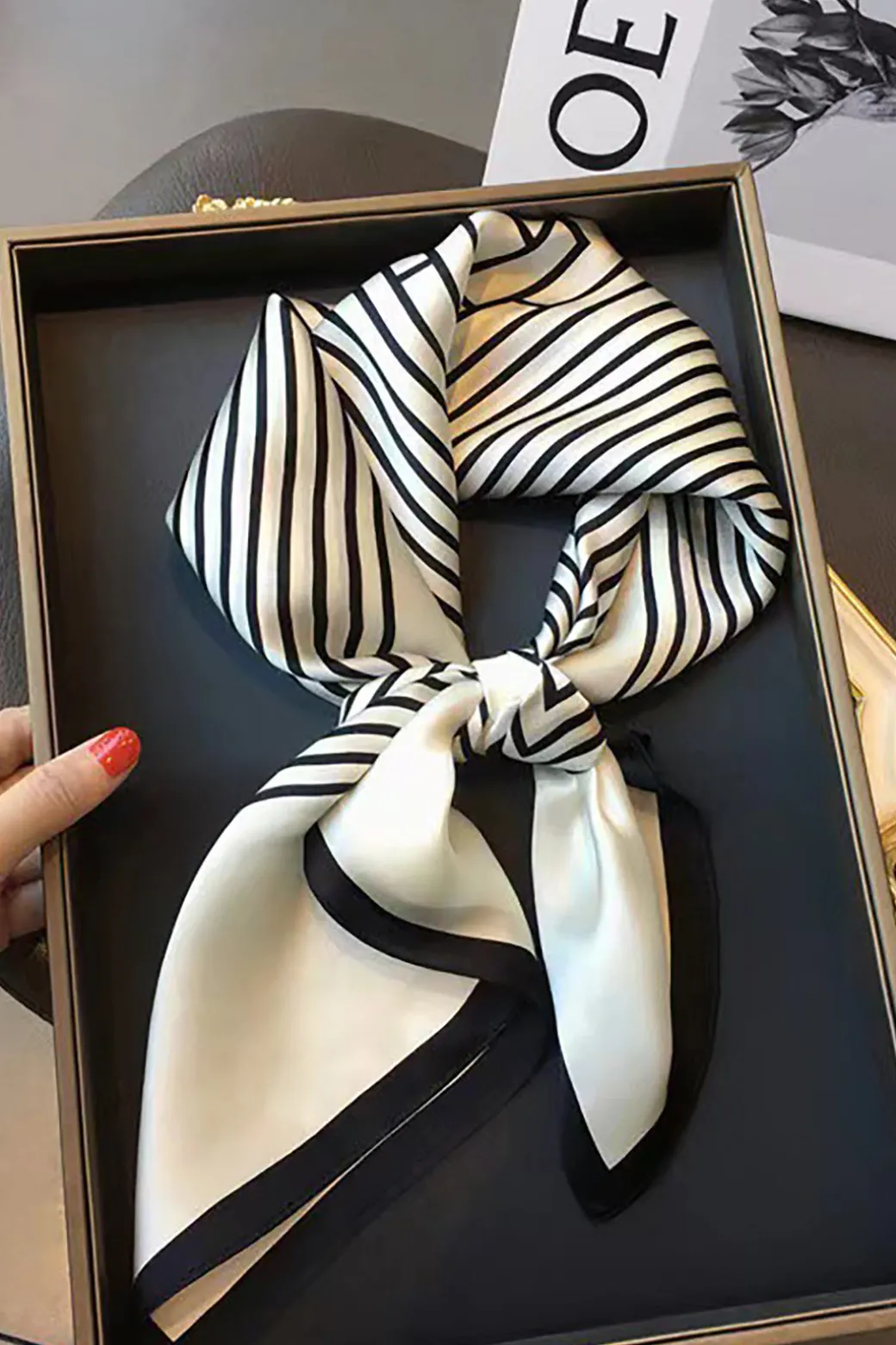 Striped Silk Scarf