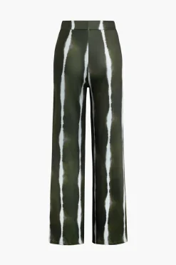 Striped V-neck Crop Top And Wide Leg Pants Set