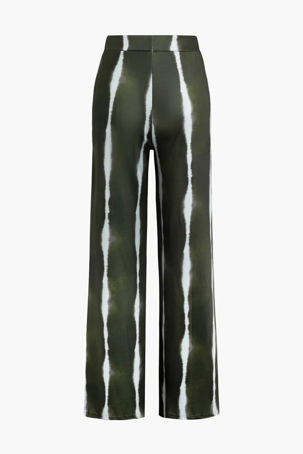 Striped V-neck Crop Top And Wide Leg Pants Set