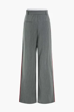 Stripes Print High Waist Trousers