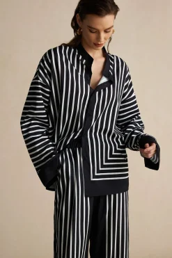 Stripes Print Shirt And Trousers Set