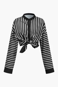 Stripes Print Shirt And Trousers Set