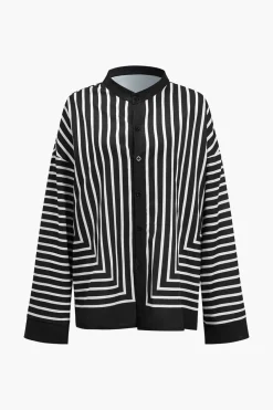 Stripes Print Shirt And Trousers Set