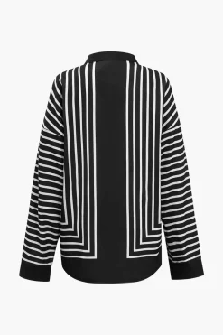 Stripes Print Shirt And Trousers Set