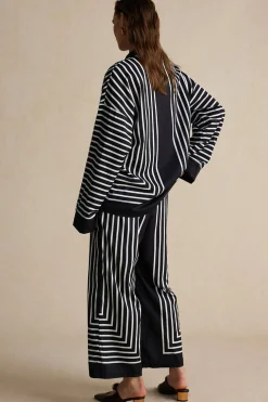 Stripes Print Shirt And Trousers Set