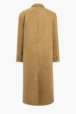 Suede Double-Breasted Coat