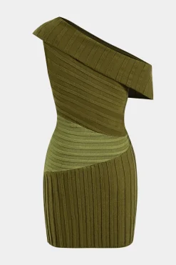Sweater Asymmetrical Patchwork Mini Dress