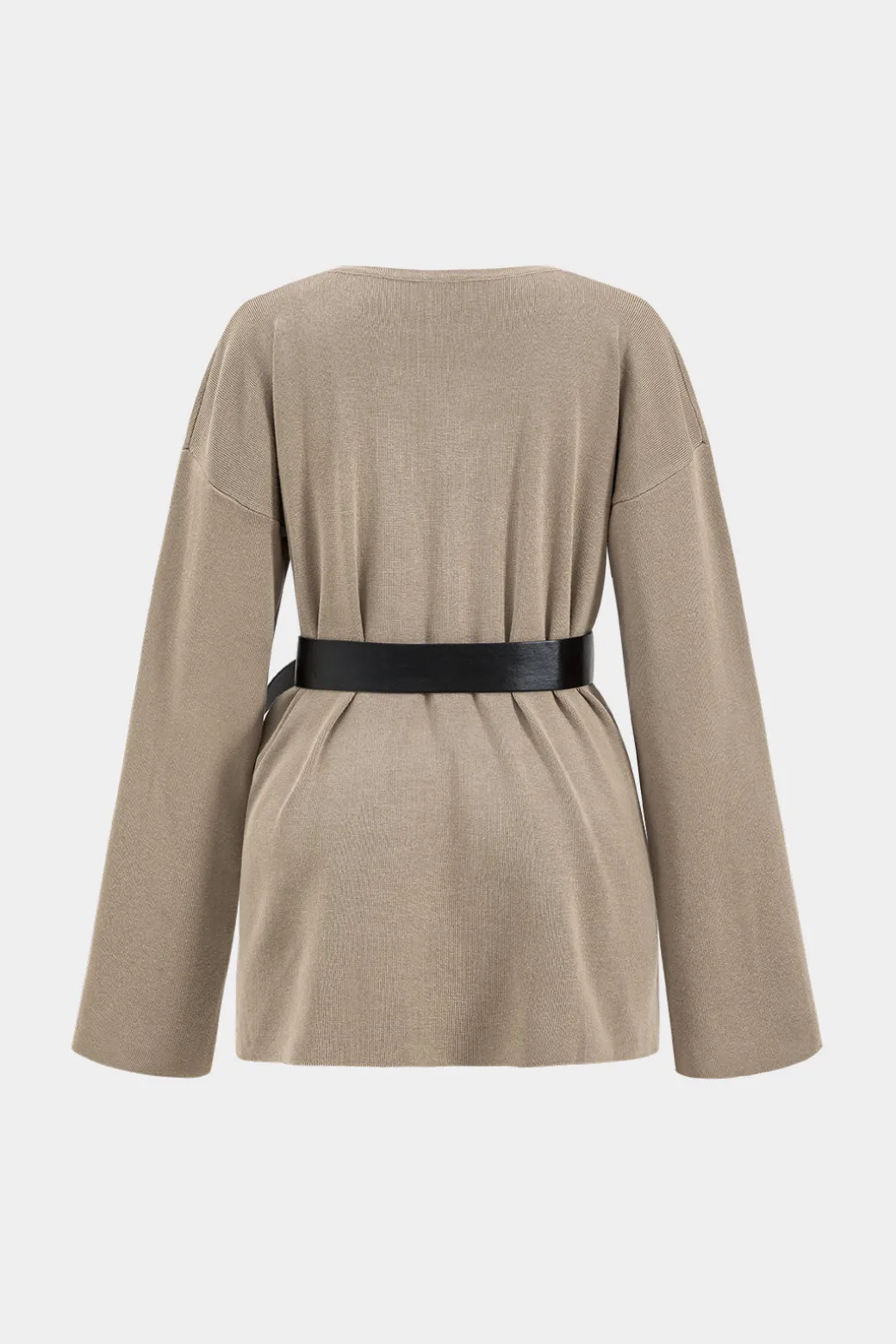 Sweater Belted Top And Pants Set