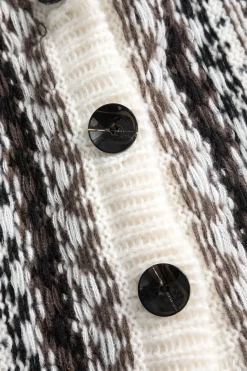 Sweater Button Patchwork Long-Sleeve Cardigan