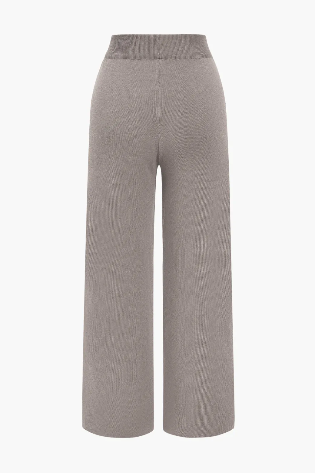 Sweater Button Pocket Round Neck Long-Sleeve Cardigan And Trousers Set