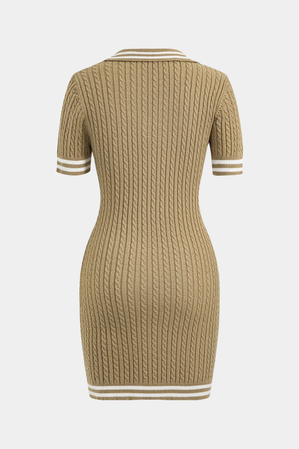Sweater Button Pocket Short Sleeve Dress