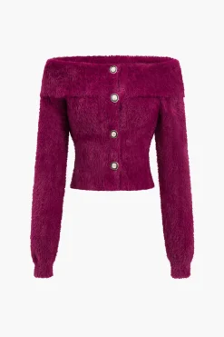 Sweater Off Shoulder Long-Sleeve Top