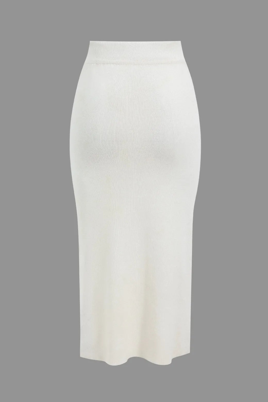 Sweater Pocket Zipper Top And Slit Skirt Set
