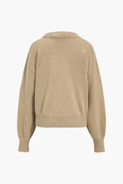 Sweater V-Neck Long-Sleeve Top