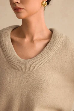 Sweater V-Neck Long-Sleeve Top