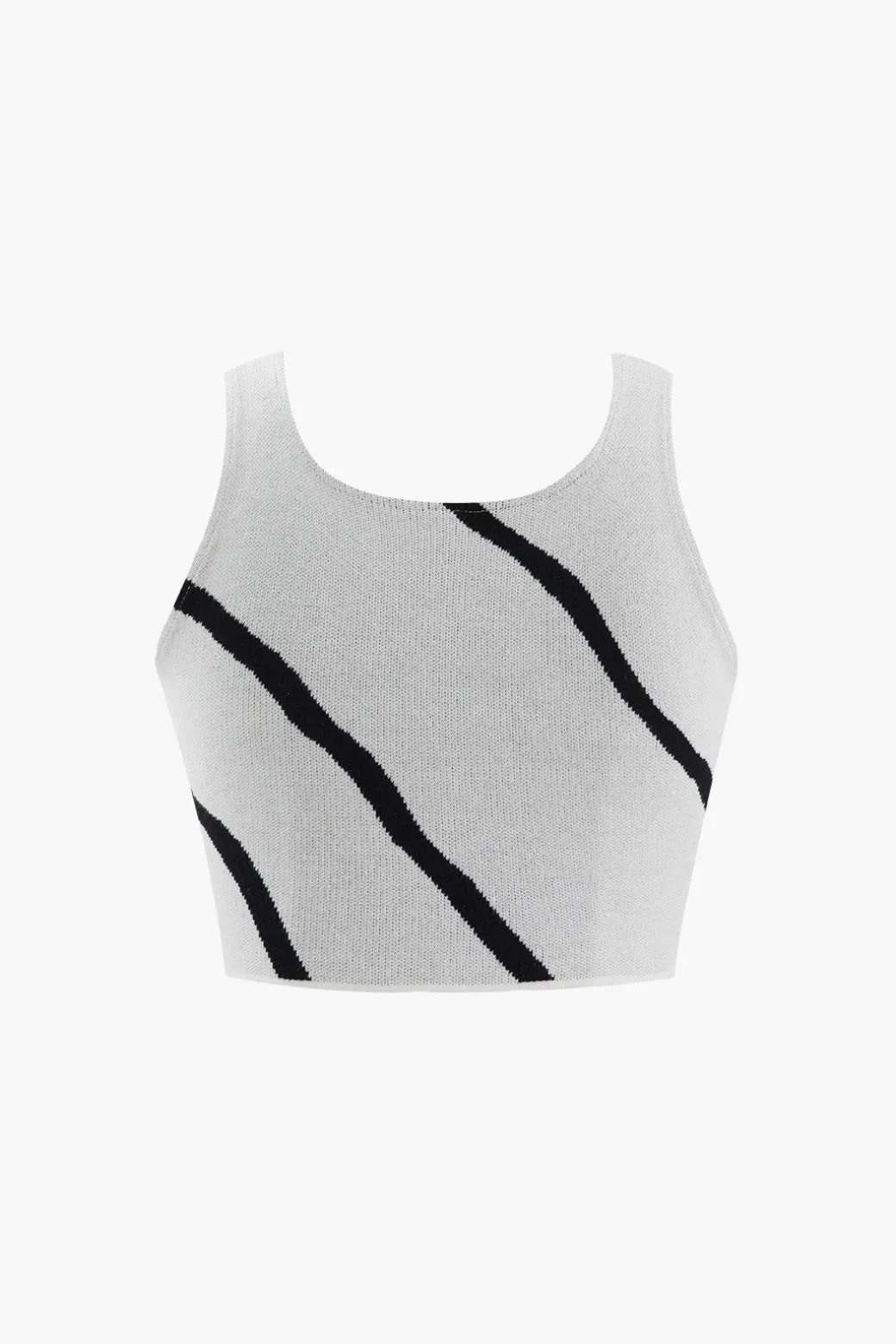 Swirl Stripe Knit Tank Top And Midi Skirt Set