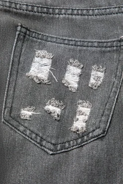 Tassel Ripped Frayed Straight Leg Jeans