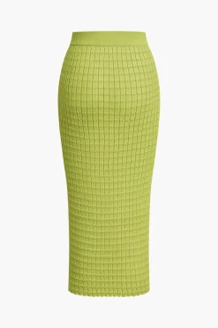 Textured Crop Tank Top And Skirt Set