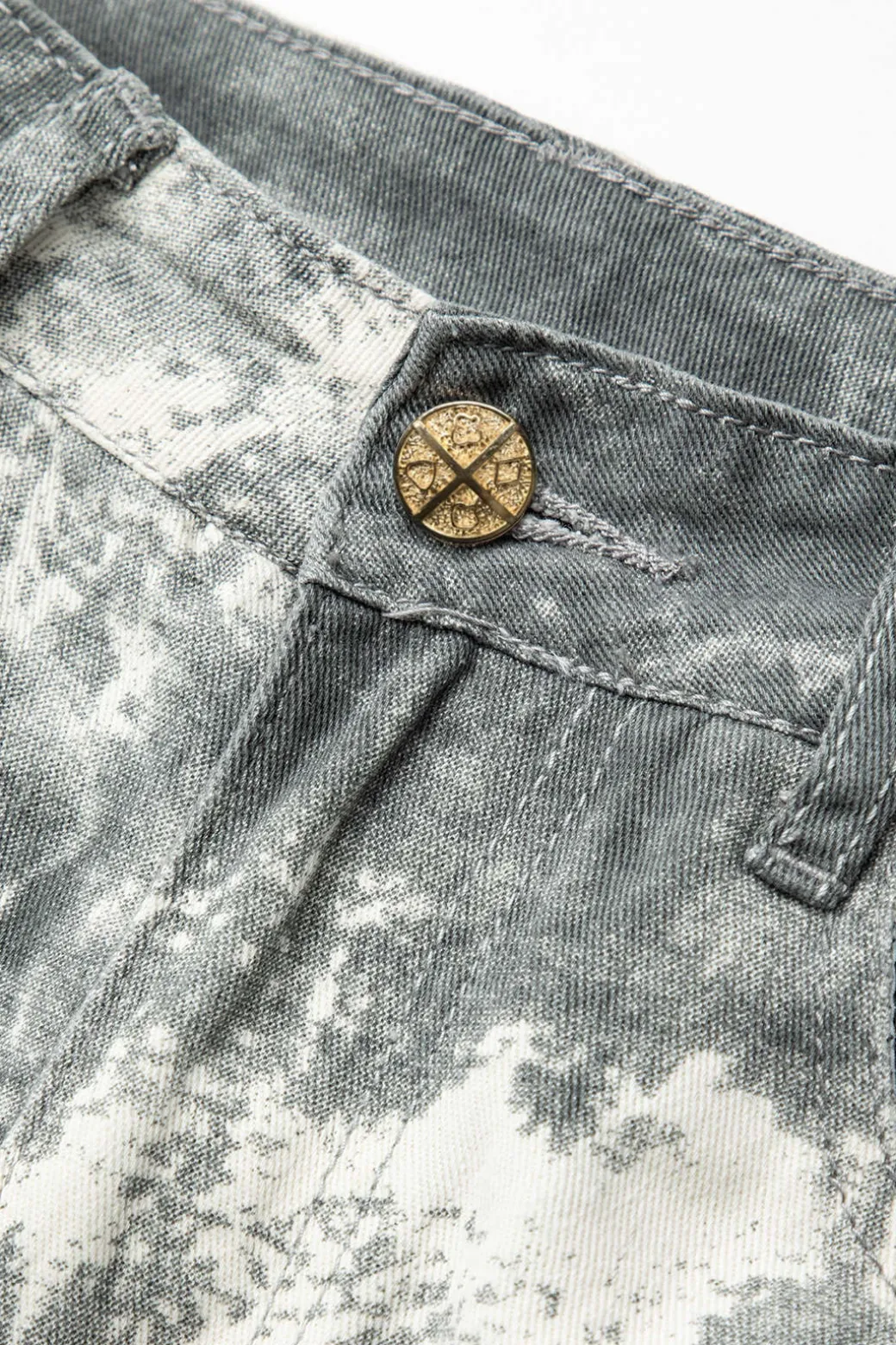 Tie Dye Multi Pocket Straight Leg Cargo Jeans