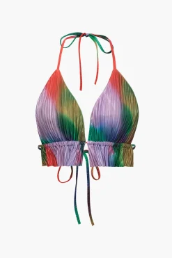 Tie Dye Plisse Halter Top And Pants Set