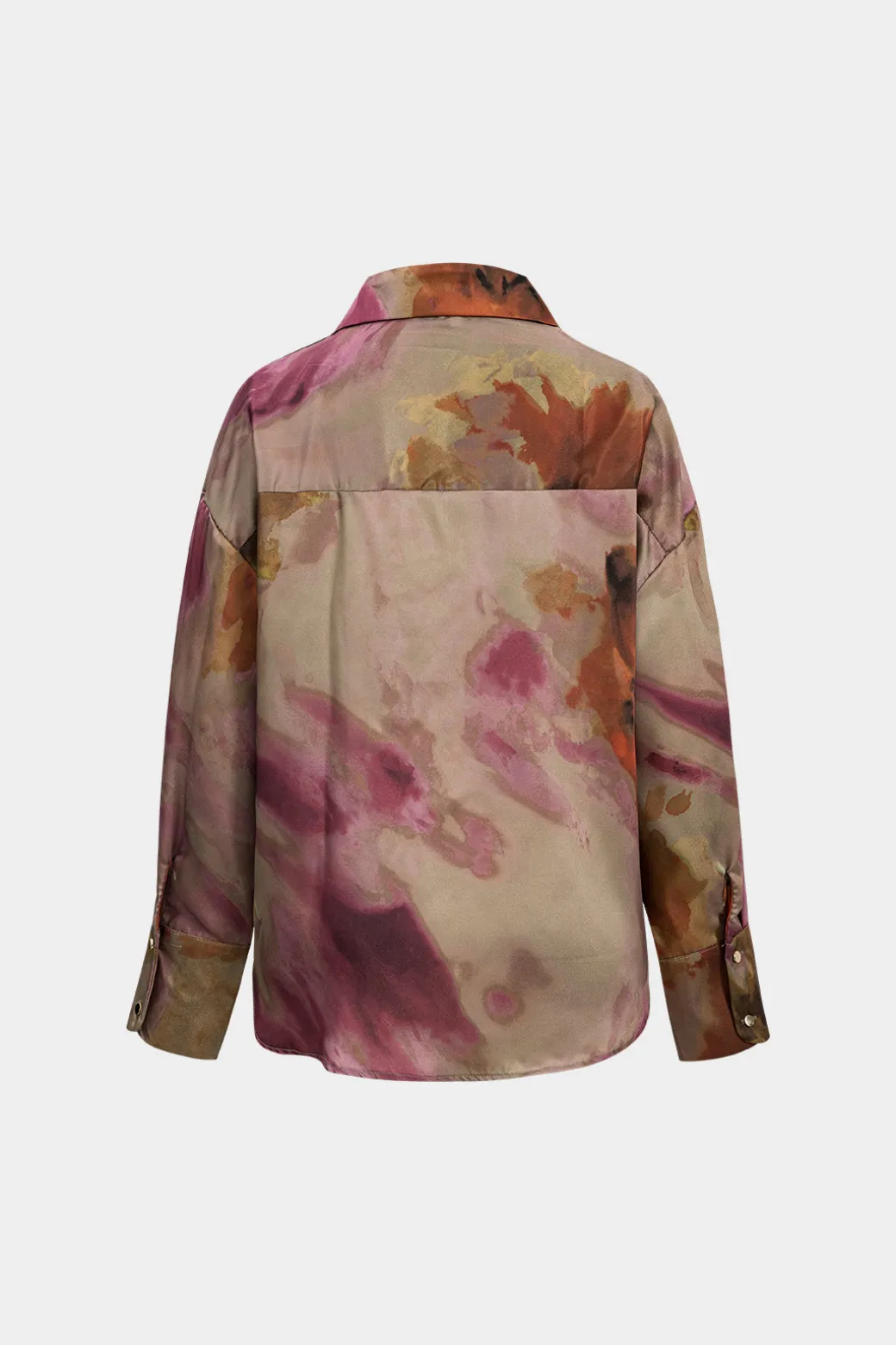 Tie Dye Print Long Sleeve Collar Shirt