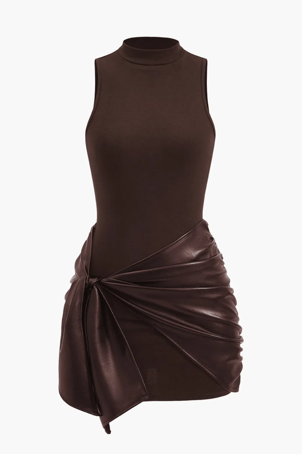 Tie Front Sleeveless Mini Dress