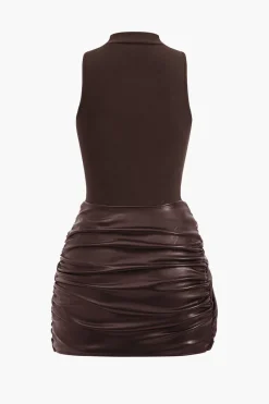 Tie Front Sleeveless Mini Dress