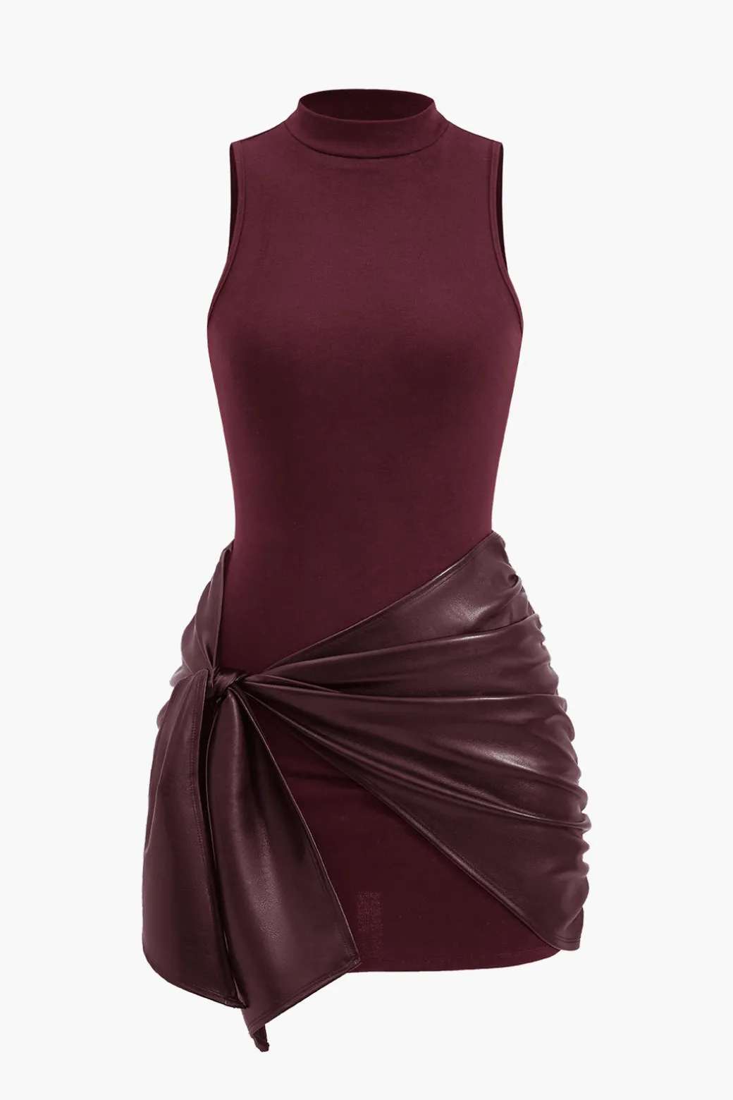 Tie Front Sleeveless Mini Dress