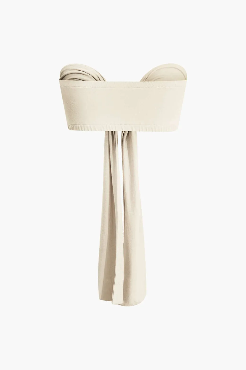 Tie Knot Front Ruched Tube Top And Pleated Wide Leg Pants
