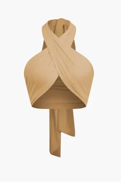 Tie-Back Cross Halter Tank Top