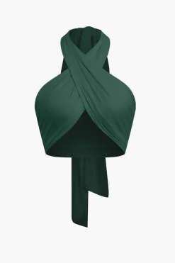Tie-Back Cross Halter Tank Top