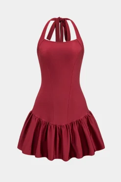 Tie-Up Backless Sleeveless Mini Dress