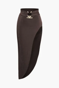 Tube Top And Asymmetric Slit Skirt Set