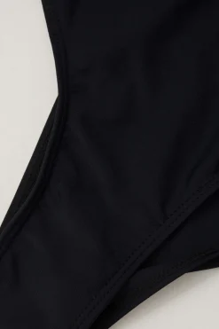 Tummy Control Solid Halter Tie Cut Out One-piece Swimsuit