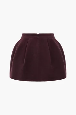 Tweed High Waist Ruched Skirt