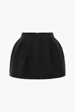 Tweed High Waist Ruched Skirt