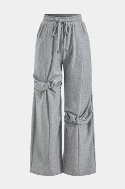 Twist Knot Drawstring Pocket Trousers