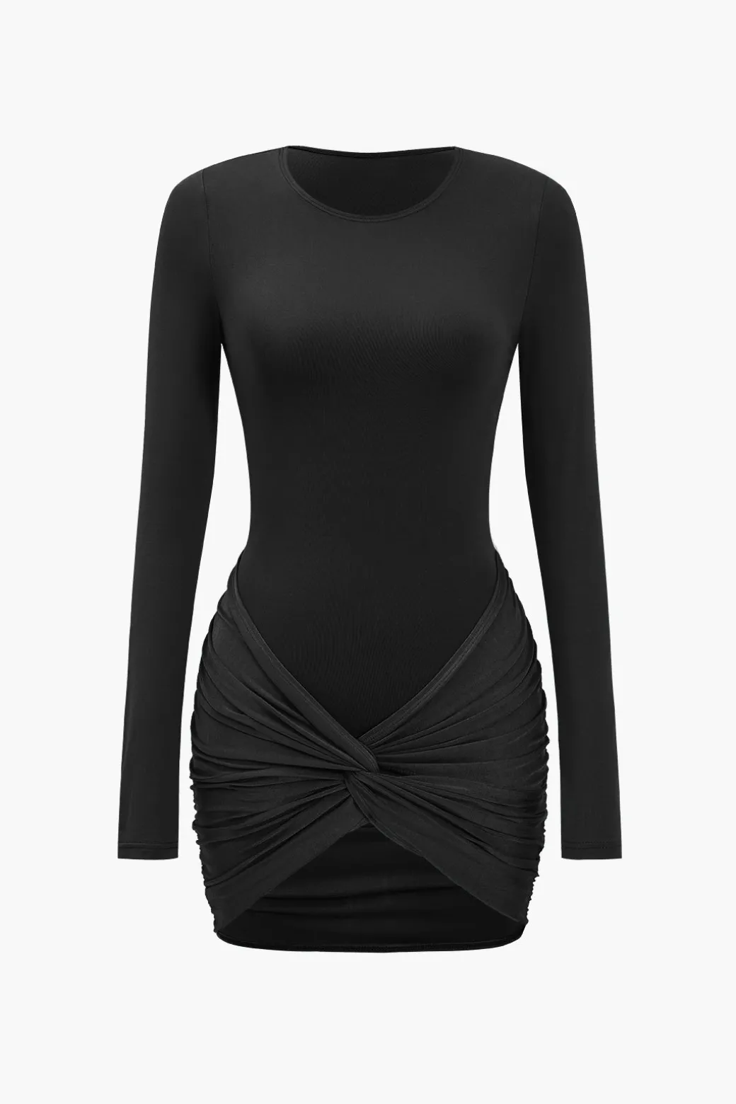 Twist Knot Satin Patchwork Mini Dress