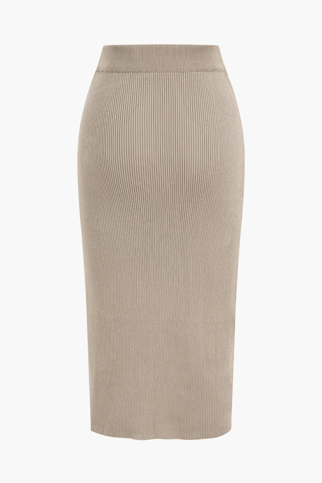 Twist Knot V-Neck Long-Sleeve Top And Side Slit Skirt Set