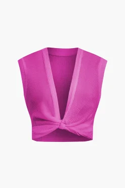 Twist Knot V-Neck Tank Top