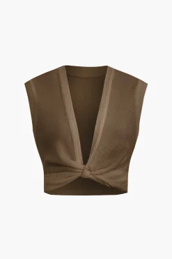 Twist Knot V-Neck Tank Top