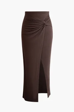 Twist Split Maxi Skirt