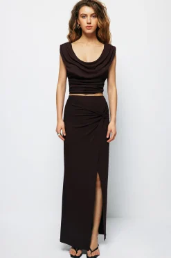 Twist Split Maxi Skirt