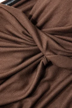 Twist Strapless Cut Out Ruched Maxi Dress