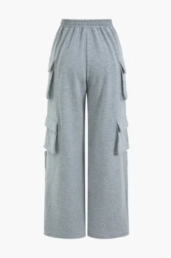Twisted Knot Top And Pocket Trousers Set