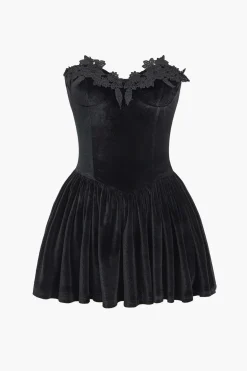 Velvet Strapless Sleeveless Mini Dress